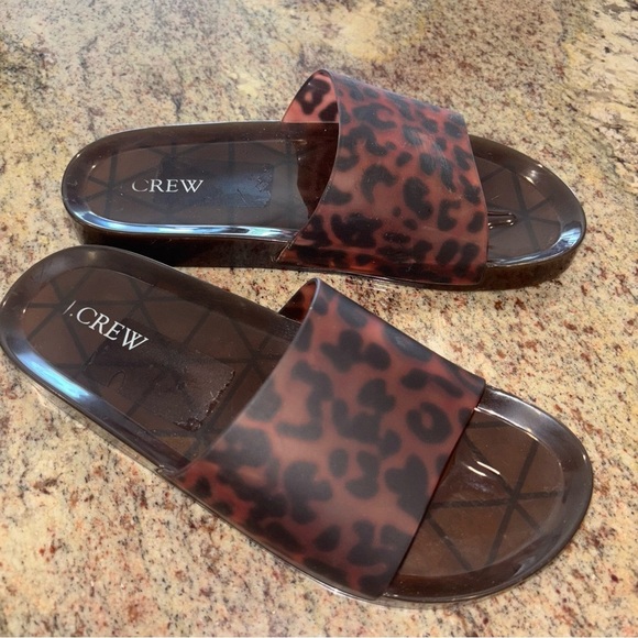 J. Crew Brown and Black Slide Sandals Sz 8 - Picture 3 of 7